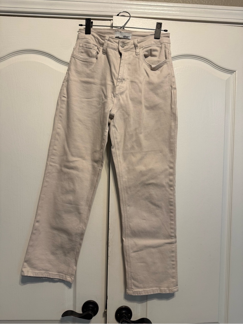 Vervet Los Angeles Cream Straight-Leg Jeans